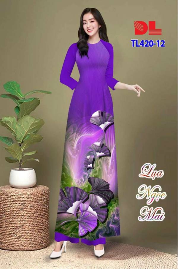 Vải Áo Dài Hoa In 3D Kiểu Mới AD TL420 31 Vải Áo Dài Hoa In 3D Kiểu Mới AD TL420