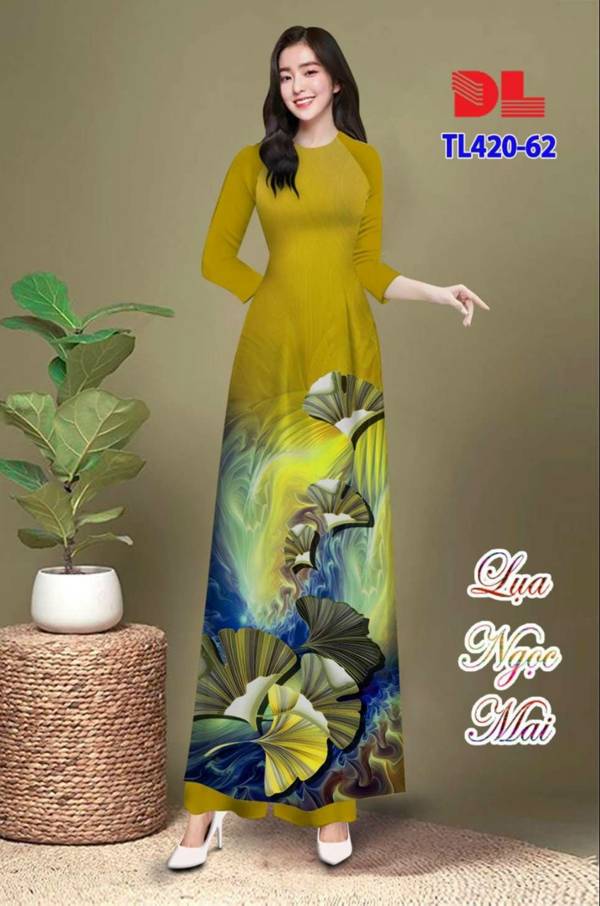 Vải Áo Dài Hoa In 3D Kiểu Mới AD TL420 33 Vải Áo Dài Hoa In 3D Kiểu Mới AD TL420