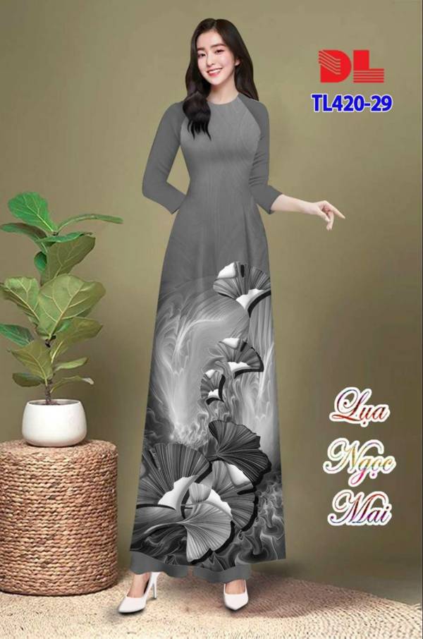 Vải Áo Dài Hoa In 3D Kiểu Mới AD TL420 38 Vải Áo Dài Hoa In 3D Kiểu Mới AD TL420