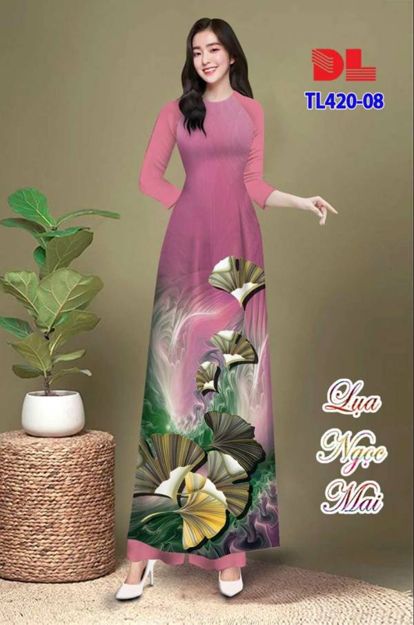 Vải Áo Dài Hoa In 3D Kiểu Mới AD TL420 34 Vải Áo Dài Hoa In 3D Kiểu Mới AD TL420
