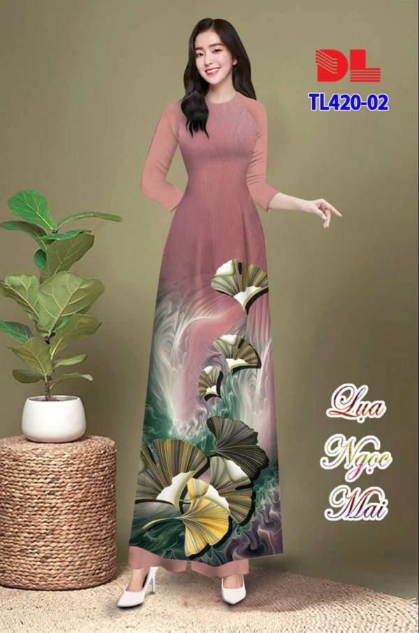 Vải Áo Dài Hoa In 3D Kiểu Mới AD TL420 35 Vải Áo Dài Hoa In 3D Kiểu Mới AD TL420