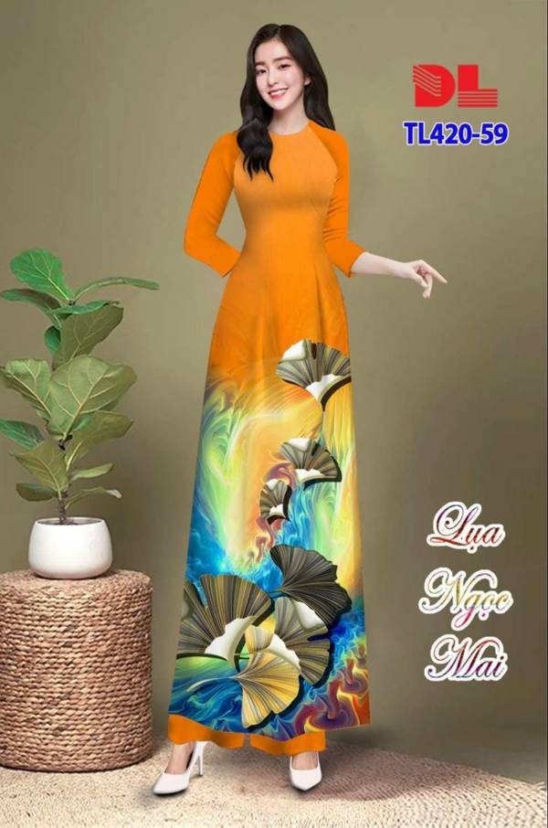 Vải Áo Dài Hoa In 3D Kiểu Mới AD TL420 36 Vải Áo Dài Hoa In 3D Kiểu Mới AD TL420