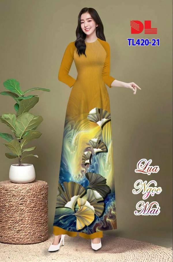 Vải Áo Dài Hoa In 3D Kiểu Mới AD TL420 40 Vải Áo Dài Hoa In 3D Kiểu Mới AD TL420