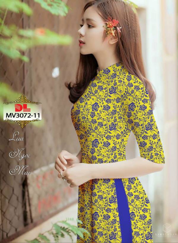 Vải Áo Dài Hoa Hồng Đều Kiểu Mới AD MV3072