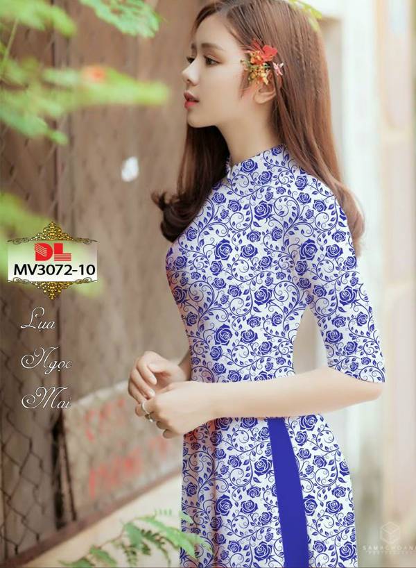 Vải Áo Dài Hoa Hồng Đều Kiểu Mới AD MV3072