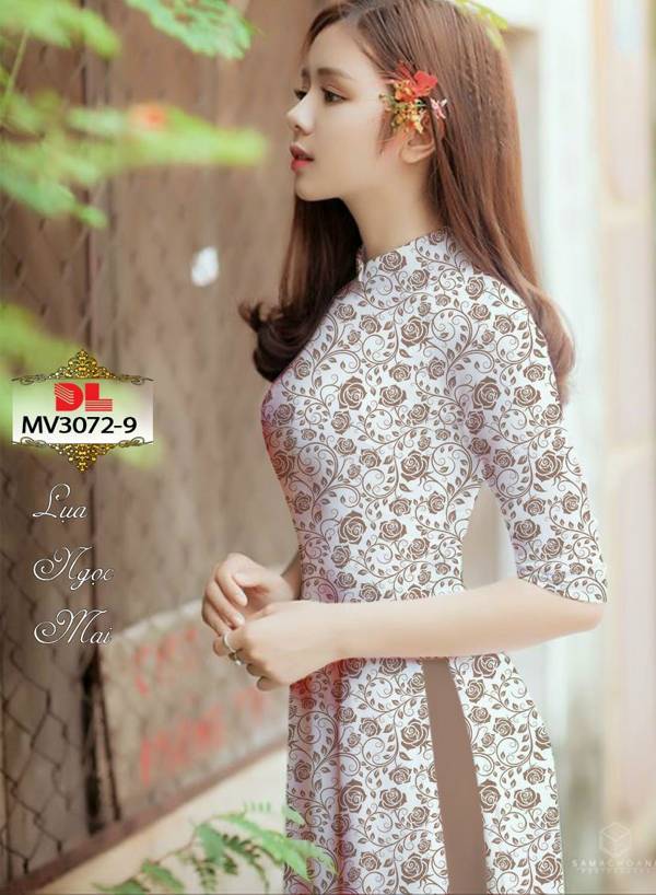 Vải Áo Dài Hoa Hồng Đều Kiểu Mới AD MV3072