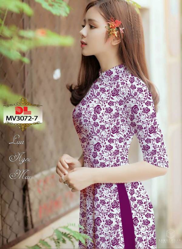Vải Áo Dài Hoa Hồng Đều Kiểu Mới AD MV3072