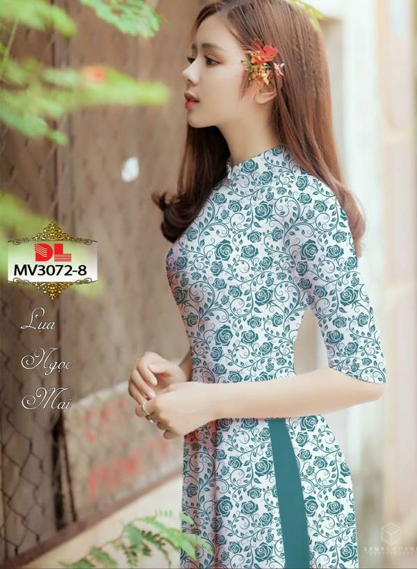 Vải Áo Dài Hoa Hồng Đều Kiểu Mới AD MV3072