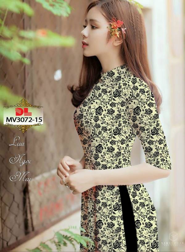 Vải Áo Dài Hoa Hồng Đều Kiểu Mới AD MV3072