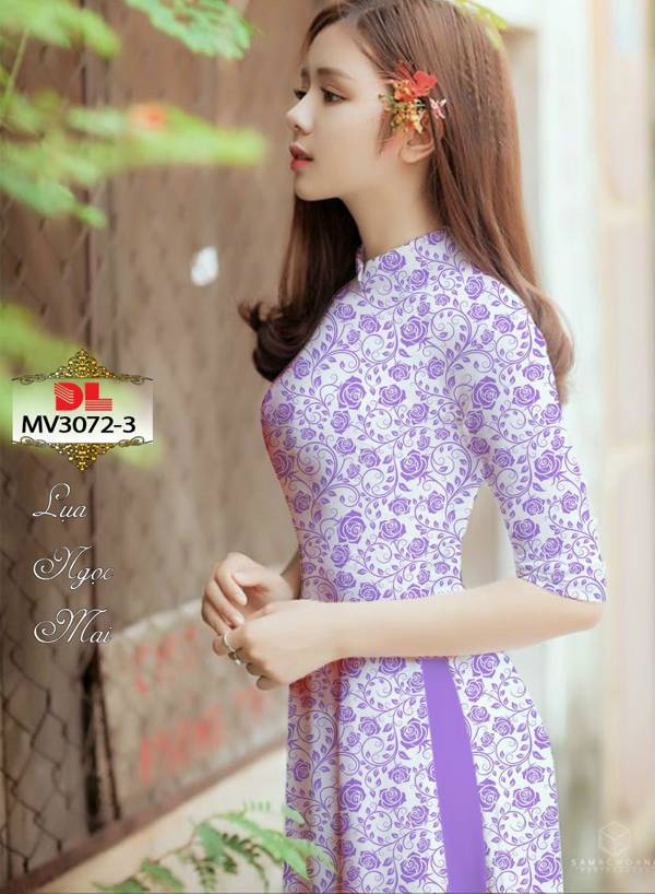 Vải Áo Dài Hoa Hồng Đều Kiểu Mới AD MV3072