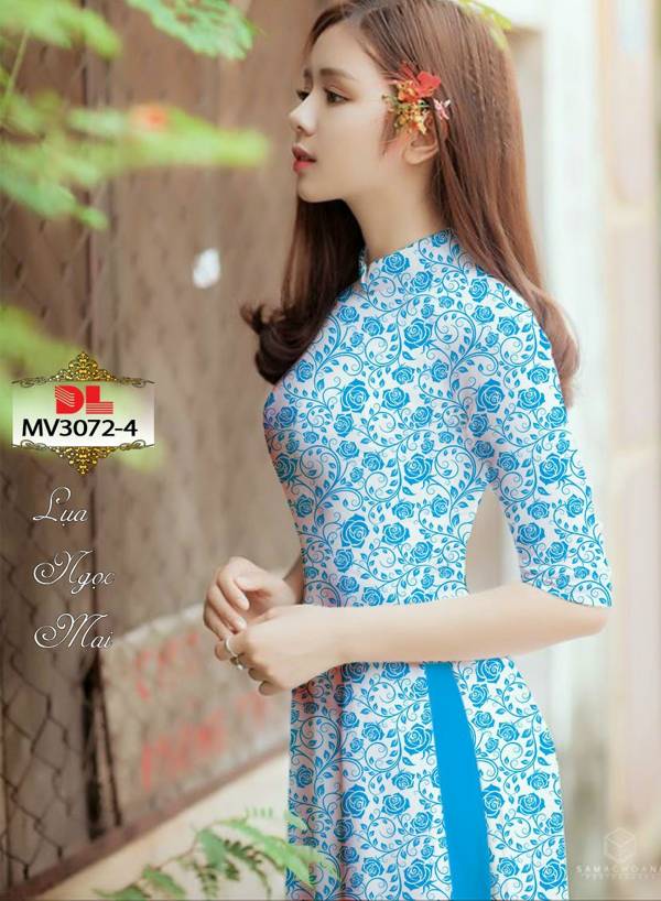 Vải Áo Dài Hoa Hồng Đều Kiểu Mới AD MV3072