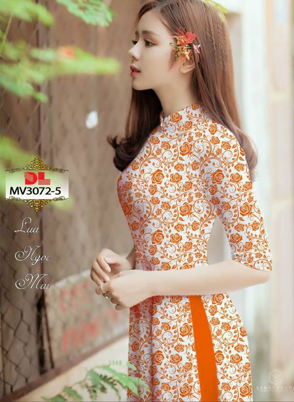 Vải Áo Dài Hoa Hồng Đều Kiểu Mới AD MV3072
