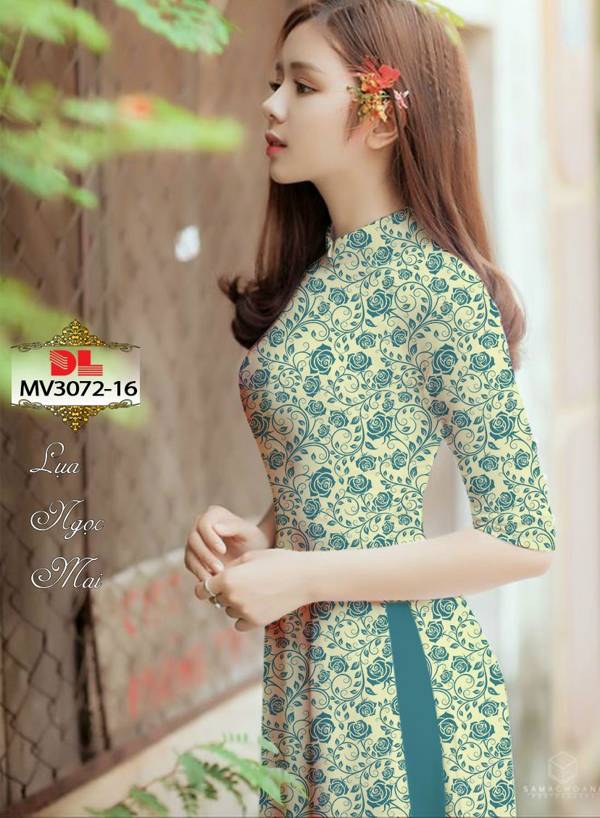 Vải Áo Dài Hoa Hồng Đều Kiểu Mới AD MV3072