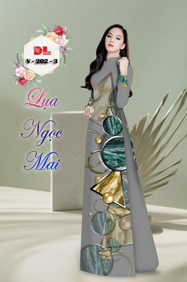 Vải Áo Dài Hoa Văn Kiểu Mới AD V202 41 Vải Áo Dài Hoa Văn Kiểu Mới AD V202