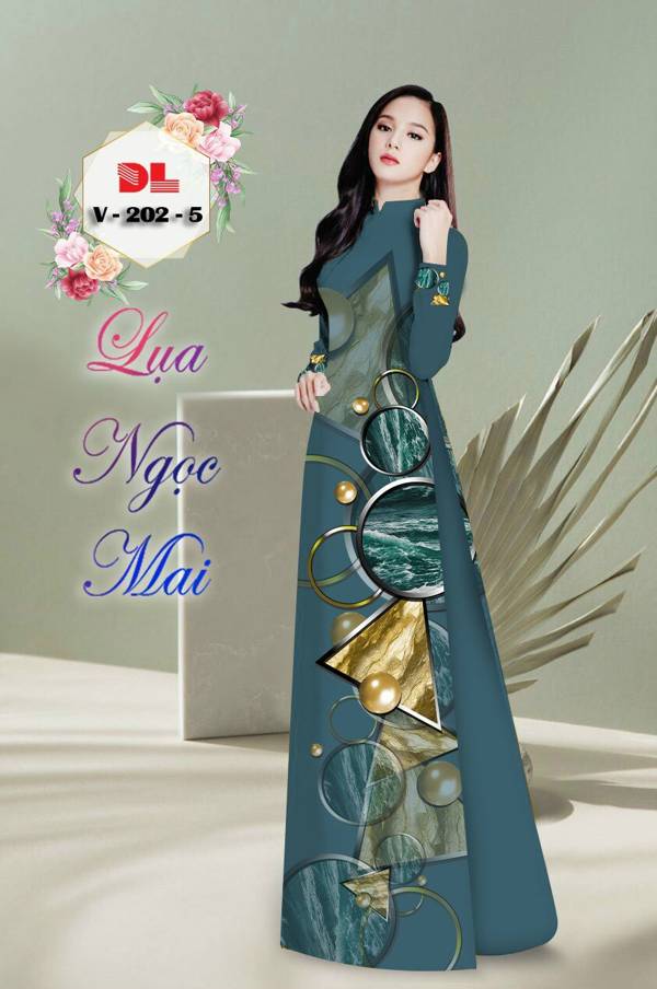 Vải Áo Dài Hoa Văn Kiểu Mới AD V202 39 Vải Áo Dài Hoa Văn Kiểu Mới AD V202
