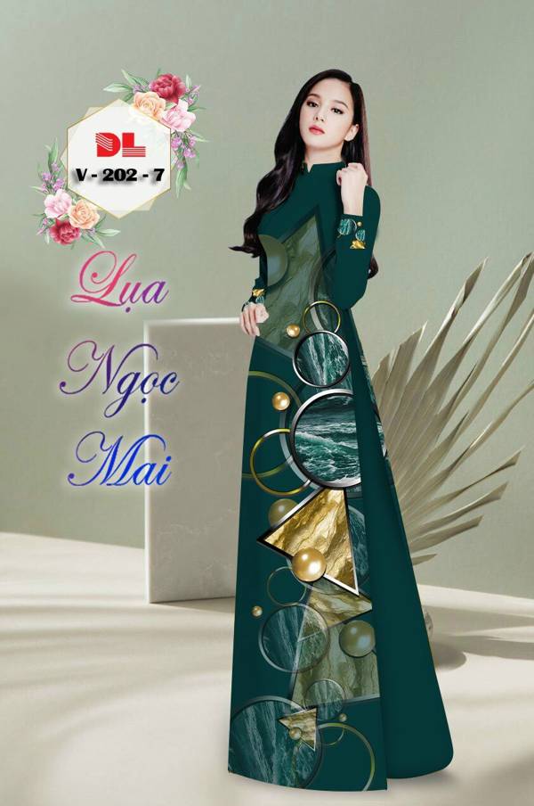 Vải Áo Dài Hoa Văn Kiểu Mới AD V202 38 Vải Áo Dài Hoa Văn Kiểu Mới AD V202