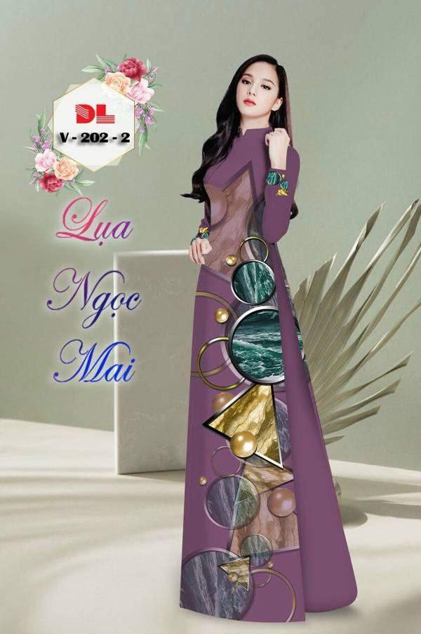 Vải Áo Dài Hoa Văn Kiểu Mới AD V202 42 Vải Áo Dài Hoa Văn Kiểu Mới AD V202