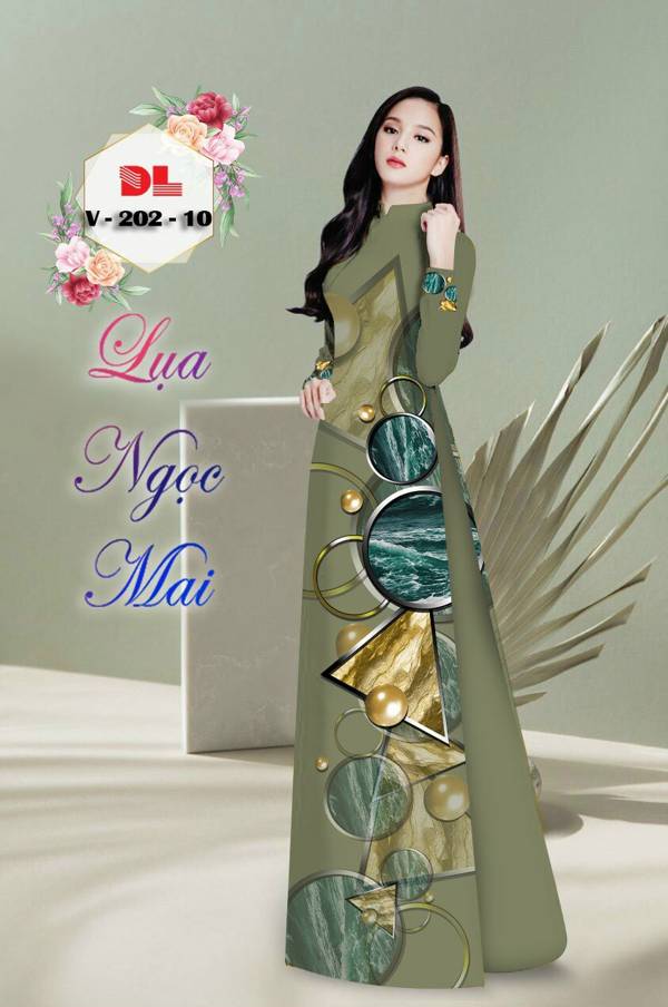 Vải Áo Dài Hoa Văn Kiểu Mới AD V202 44 Vải Áo Dài Hoa Văn Kiểu Mới AD V202