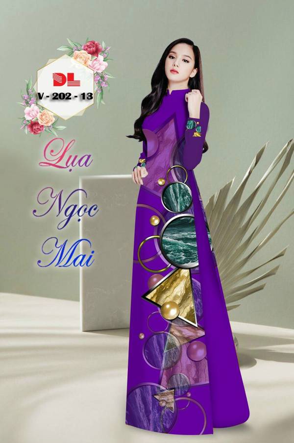 Vải Áo Dài Hoa Văn Kiểu Mới AD V202 45 Vải Áo Dài Hoa Văn Kiểu Mới AD V202