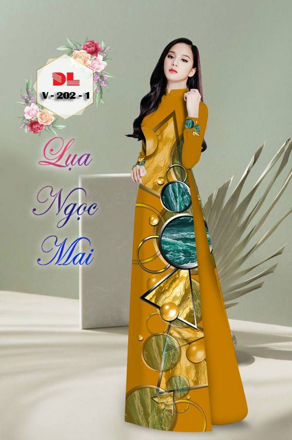 Vải Áo Dài Hoa Văn Kiểu Mới AD V202 43 Vải Áo Dài Hoa Văn Kiểu Mới AD V202