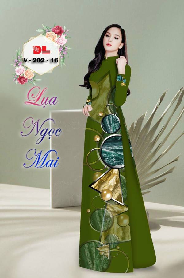 Vải Áo Dài Hoa Văn Kiểu Mới AD V202 48 Vải Áo Dài Hoa Văn Kiểu Mới AD V202