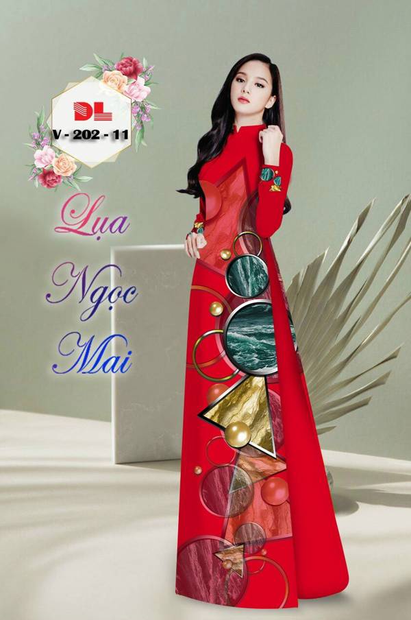 Vải Áo Dài Hoa Văn Kiểu Mới AD V202 47 Vải Áo Dài Hoa Văn Kiểu Mới AD V202