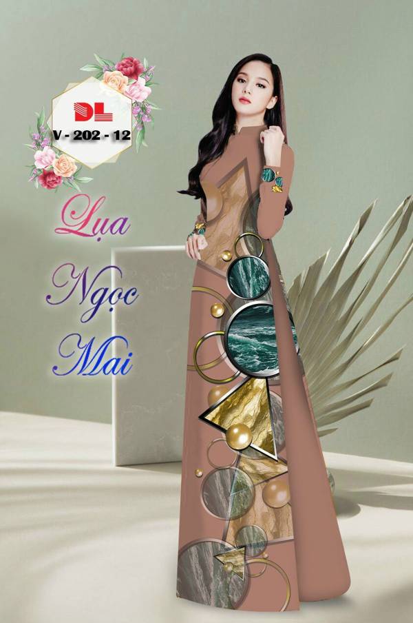 Vải Áo Dài Hoa Văn Kiểu Mới AD V202 46 Vải Áo Dài Hoa Văn Kiểu Mới AD V202