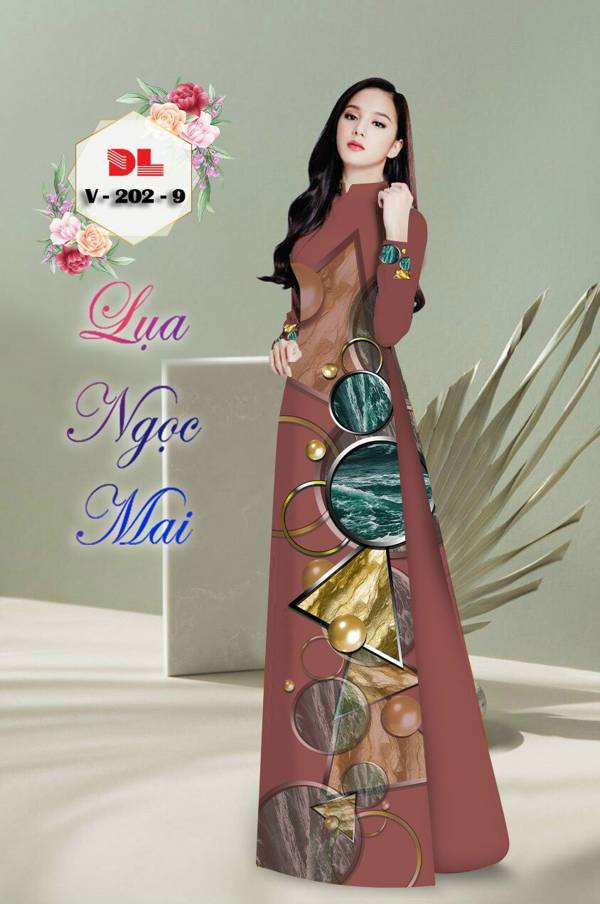 Vải Áo Dài Hoa Văn Kiểu Mới AD V202 51 Vải Áo Dài Hoa Văn Kiểu Mới AD V202