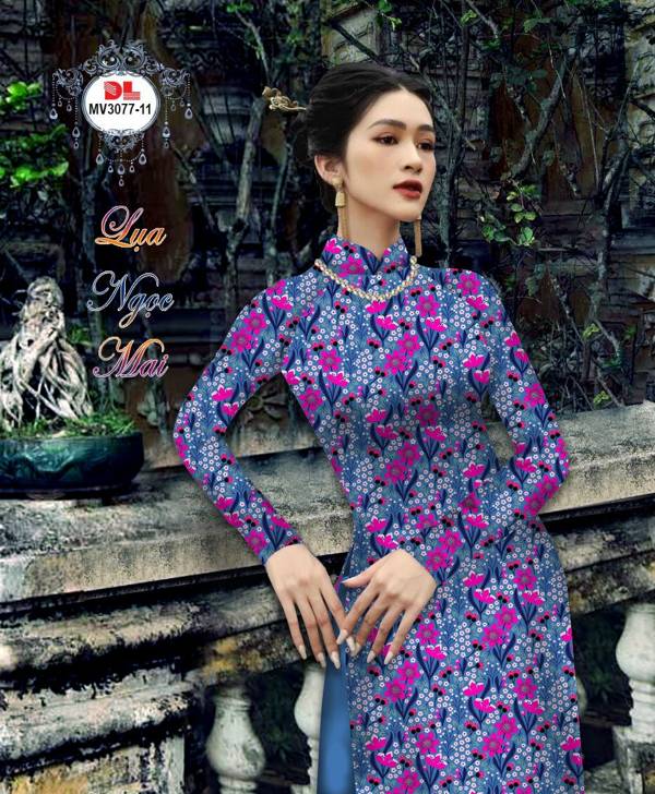 Vải Áo Dài Hoa Nhí Vừa Ra AD MV3077 9 Vải Áo Dài Hoa Nhí Vừa Ra AD MV3077