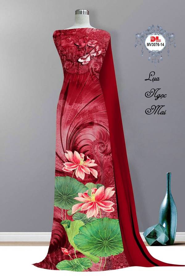 Vải Áo Dài Hoa Sen Độc Đáo AD MV3076