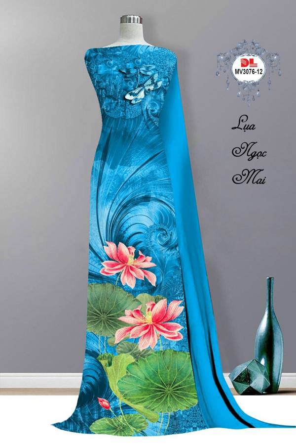 Vải Áo Dài Hoa Sen Độc Đáo AD MV3076