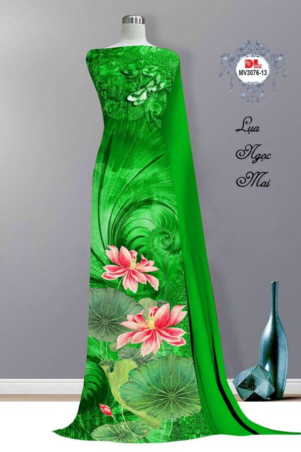 Vải Áo Dài Hoa Sen Độc Đáo AD MV3076