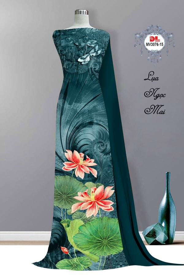 Vải Áo Dài Hoa Sen Độc Đáo AD MV3076