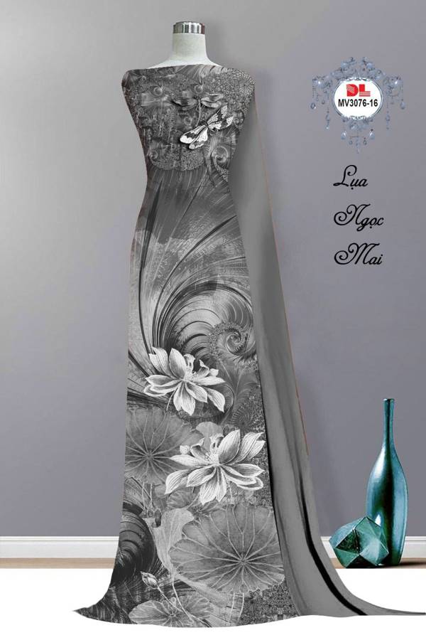 Vải Áo Dài Hoa Sen Độc Đáo AD MV3076