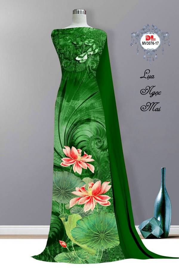 Vải Áo Dài Hoa Sen Độc Đáo AD MV3076