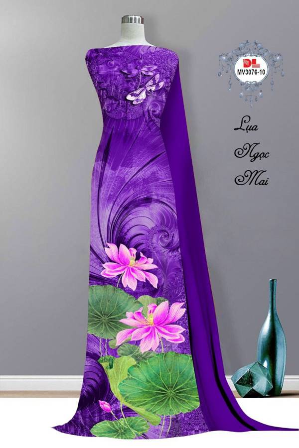Vải Áo Dài Hoa Sen Độc Đáo AD MV3076