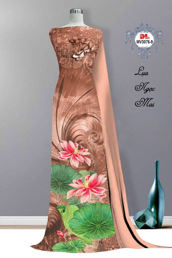 Vải Áo Dài Hoa Sen Độc Đáo AD MV3076