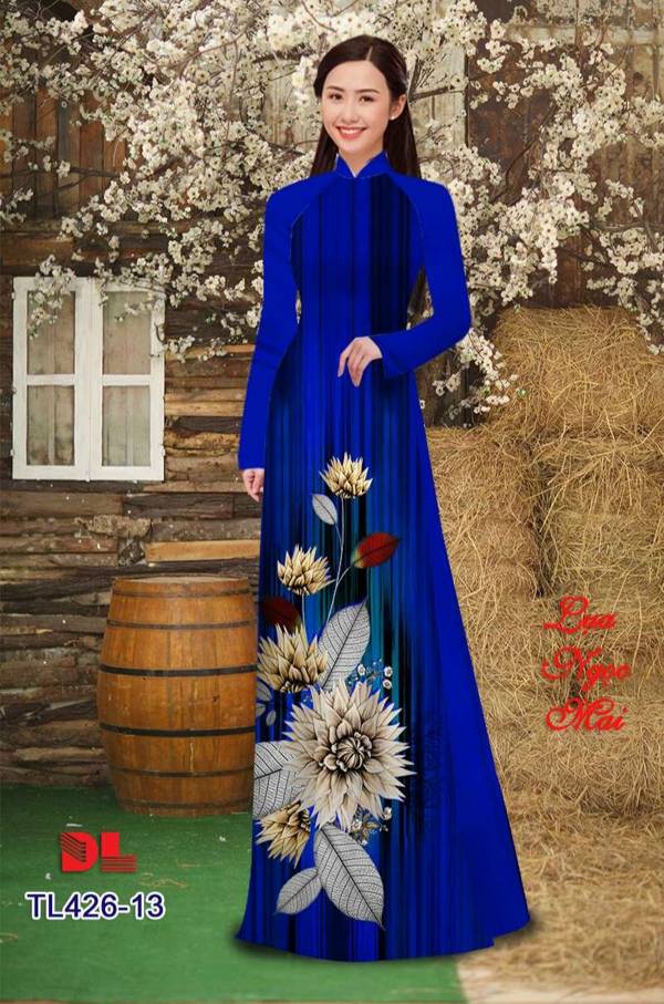 Vải Áo Dài Hoa In 3D Độc Đáo AD TL426