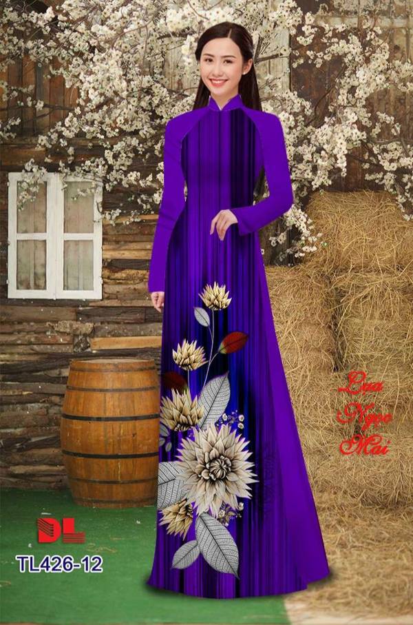Vải Áo Dài Hoa In 3D Độc Đáo AD TL426