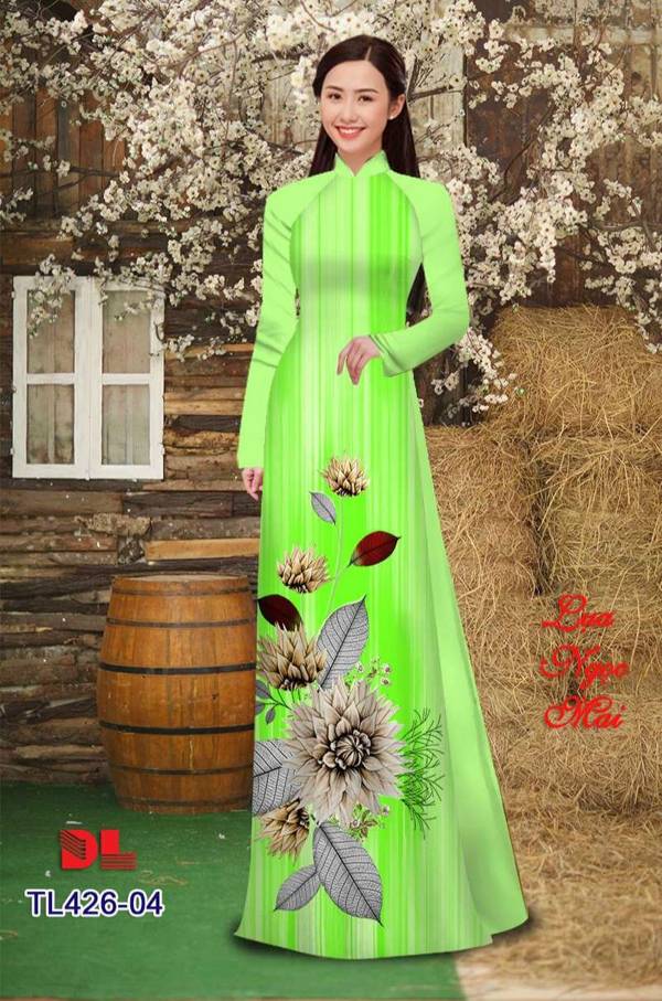 Vải Áo Dài Hoa In 3D Độc Đáo AD TL426