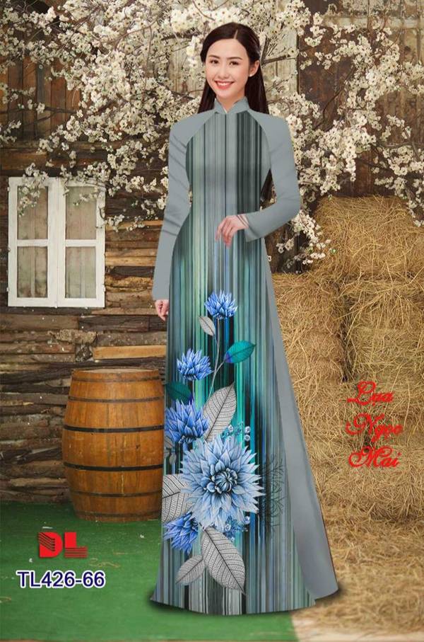 Vải Áo Dài Hoa In 3D Độc Đáo AD TL426