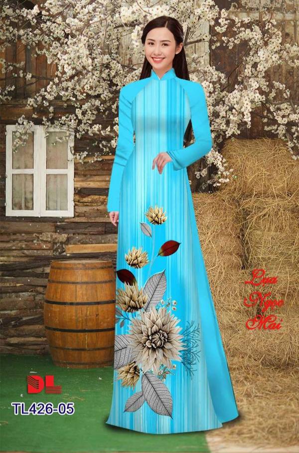 Vải Áo Dài Hoa In 3D Độc Đáo AD TL426