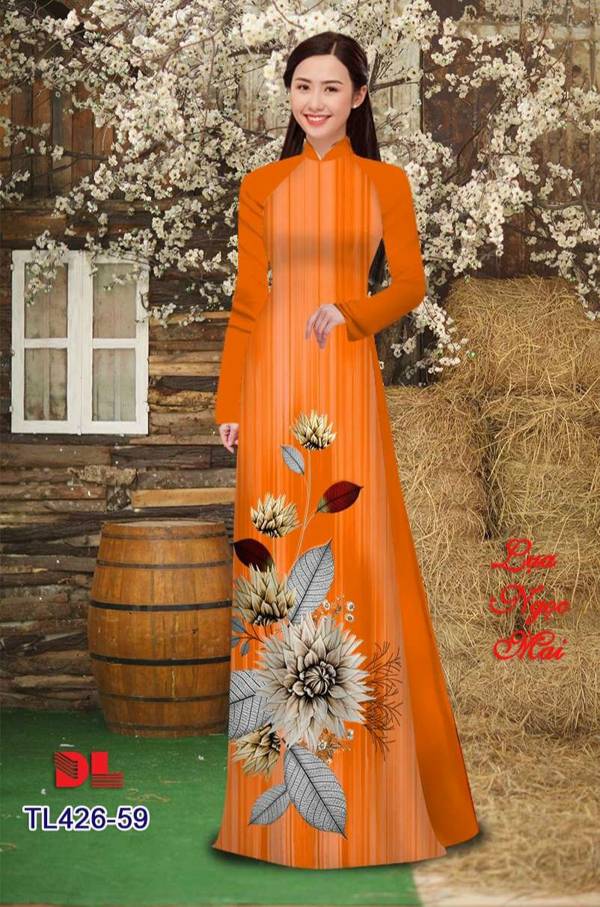Vải Áo Dài Hoa In 3D Độc Đáo AD TL426