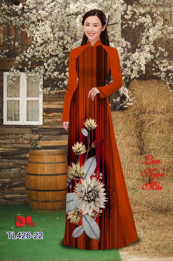 Vải Áo Dài Hoa In 3D Độc Đáo AD TL426