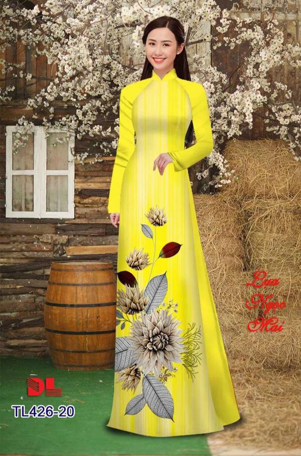 Vải Áo Dài Hoa In 3D Độc Đáo AD TL426