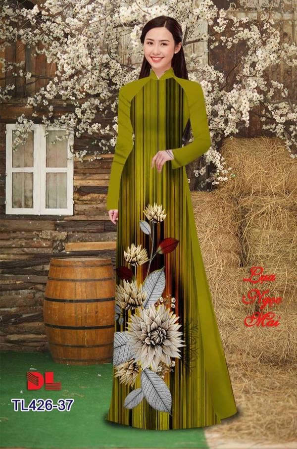 Vải Áo Dài Hoa In 3D Độc Đáo AD TL426