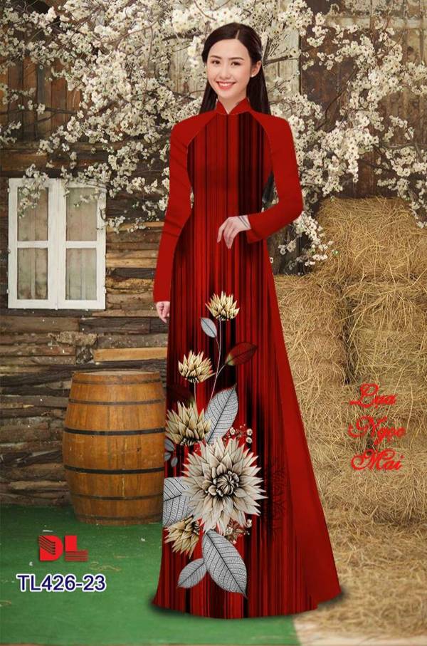 Vải Áo Dài Hoa In 3D Độc Đáo AD TL426