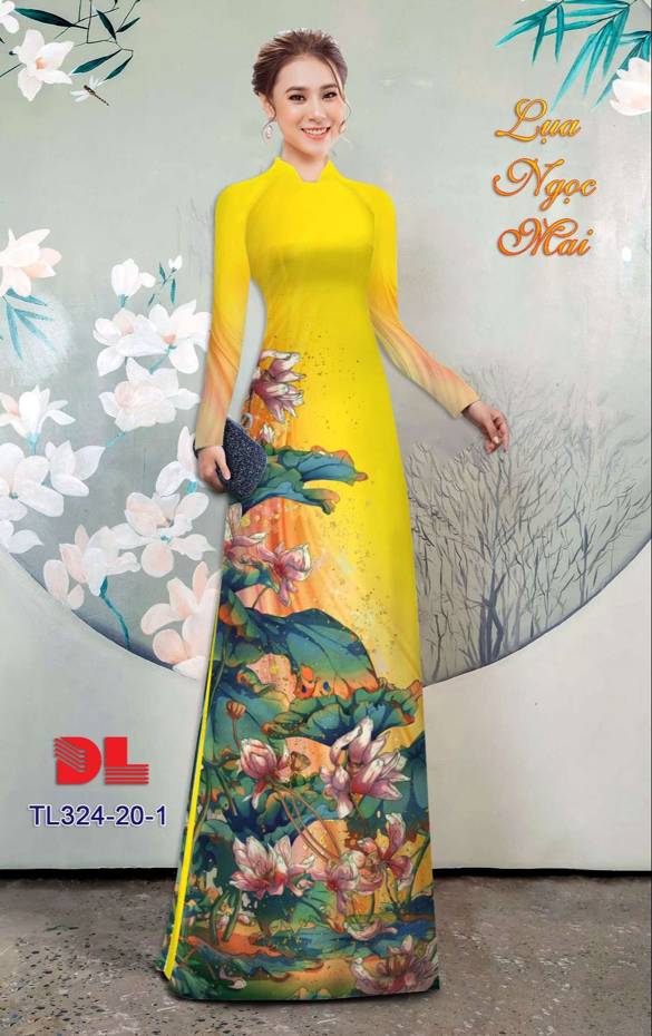 Vải Áo Dài Hoa Sen Vừa Ra  AD TL324