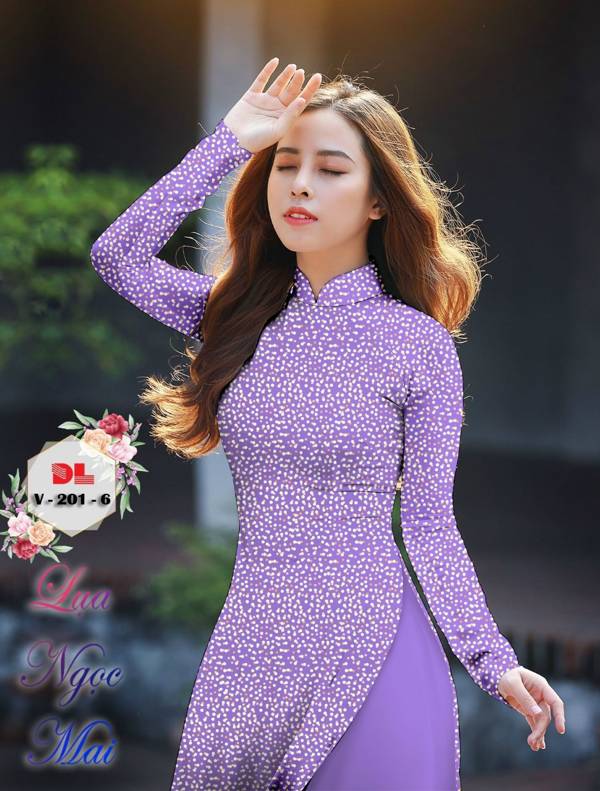 Vải Áo Dài Chấm Bi Nhỏ Mới Ra AD V201 34 Vải Áo Dài Chấm Bi Nhỏ Mới Ra AD V201