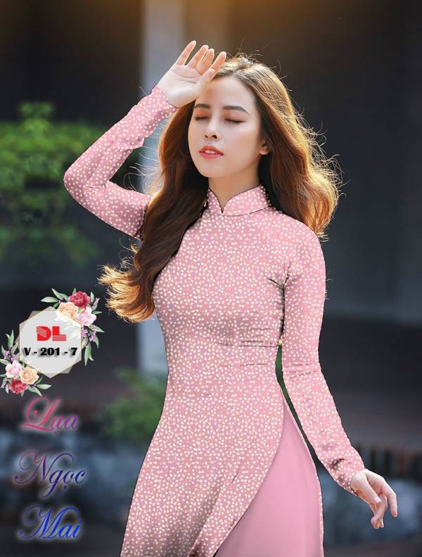 Vải Áo Dài Chấm Bi Nhỏ Mới Ra AD V201 33 Vải Áo Dài Chấm Bi Nhỏ Mới Ra AD V201